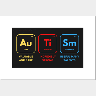 Autism Awareness Women Men Kids Elements Periodic Table ASD Posters and Art